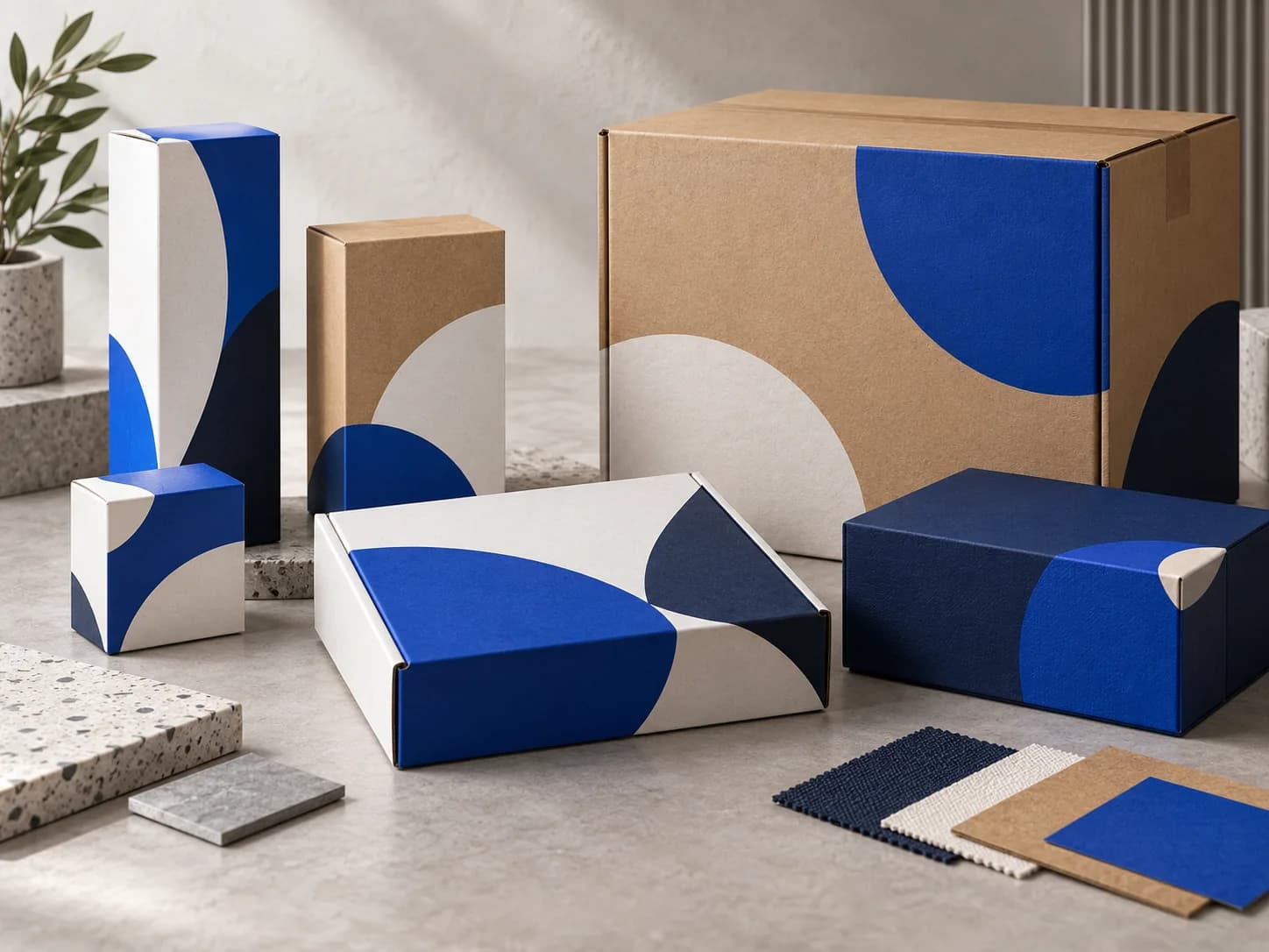 Coordinated custom packaging in multiple sizes for a multi-SKU product program