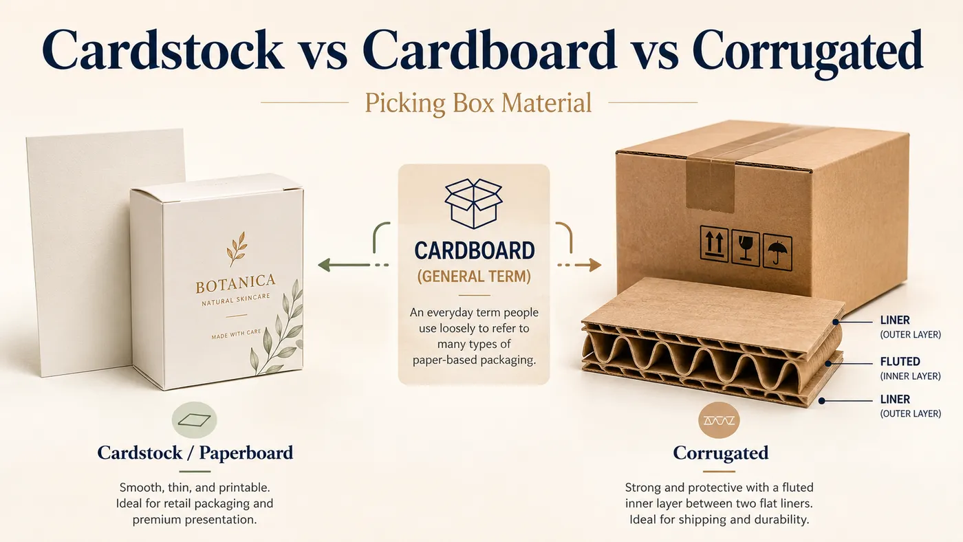 Cardstock vs Cardboard vs Corrugated