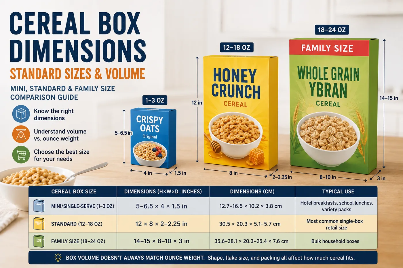 Cereal Box Dimensions
