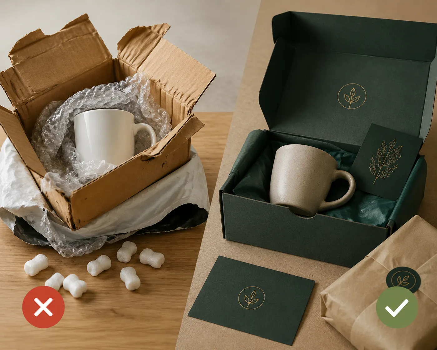 Custom packaging box with branded design for Texas e commerce brand showing unboxing experience