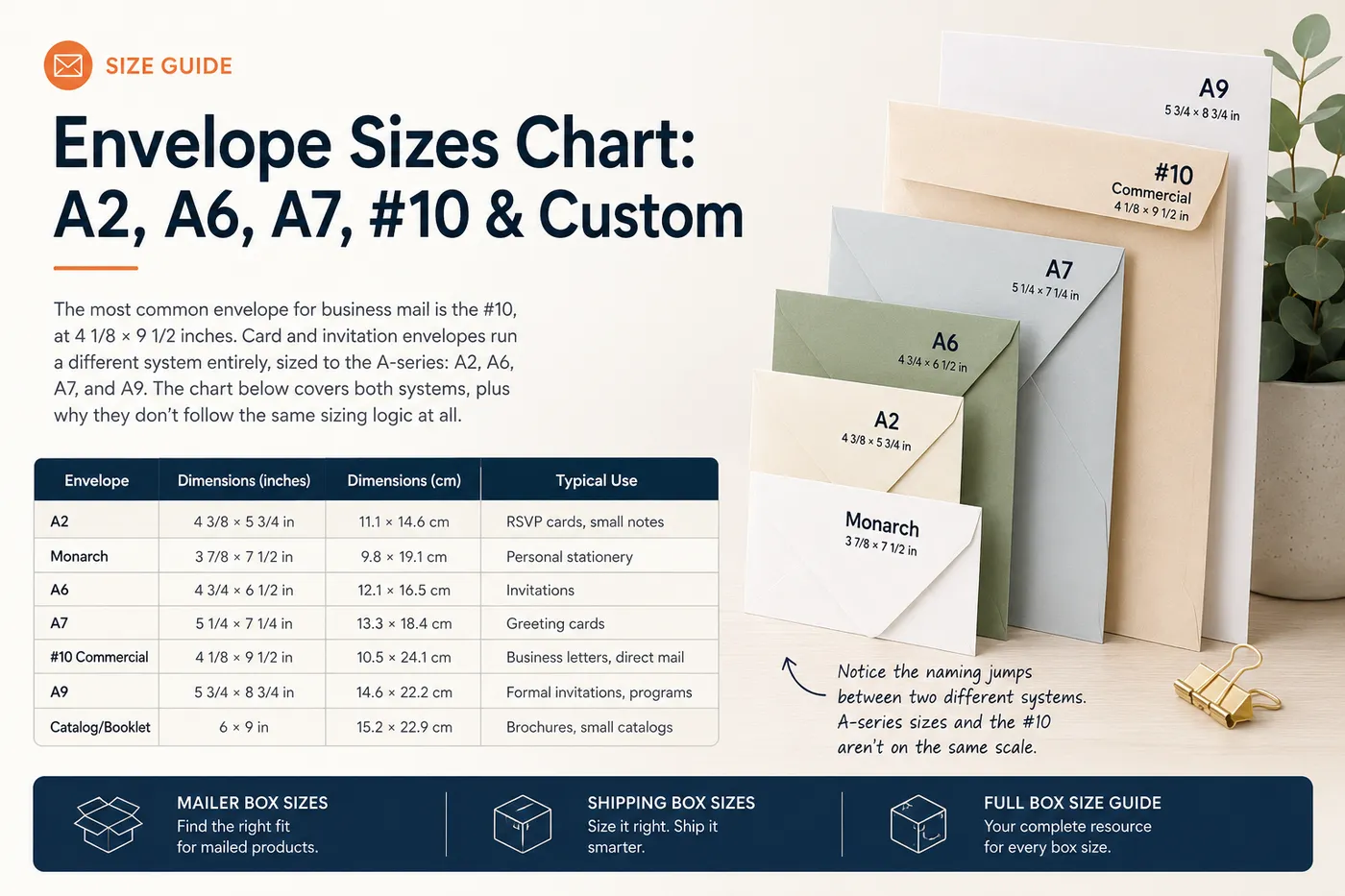 envelope Size Chart