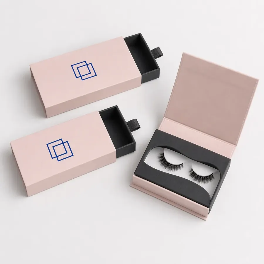 Easybox eyelash drawer boxes and open presentation tray