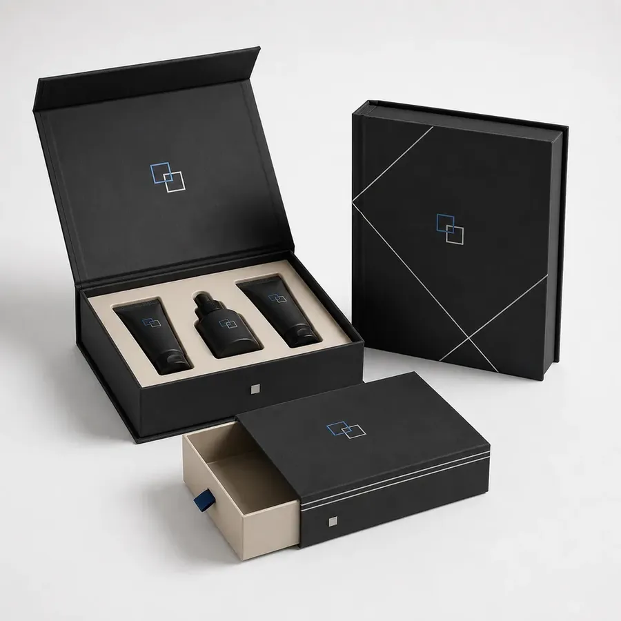 Easybox luxury black rigid presentation and drawer boxes
