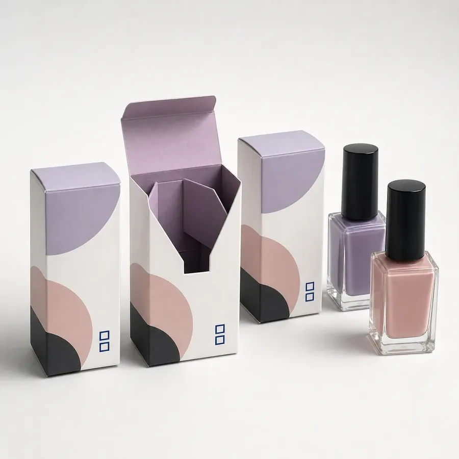 Easybox nail polish cartons with two glass bottles