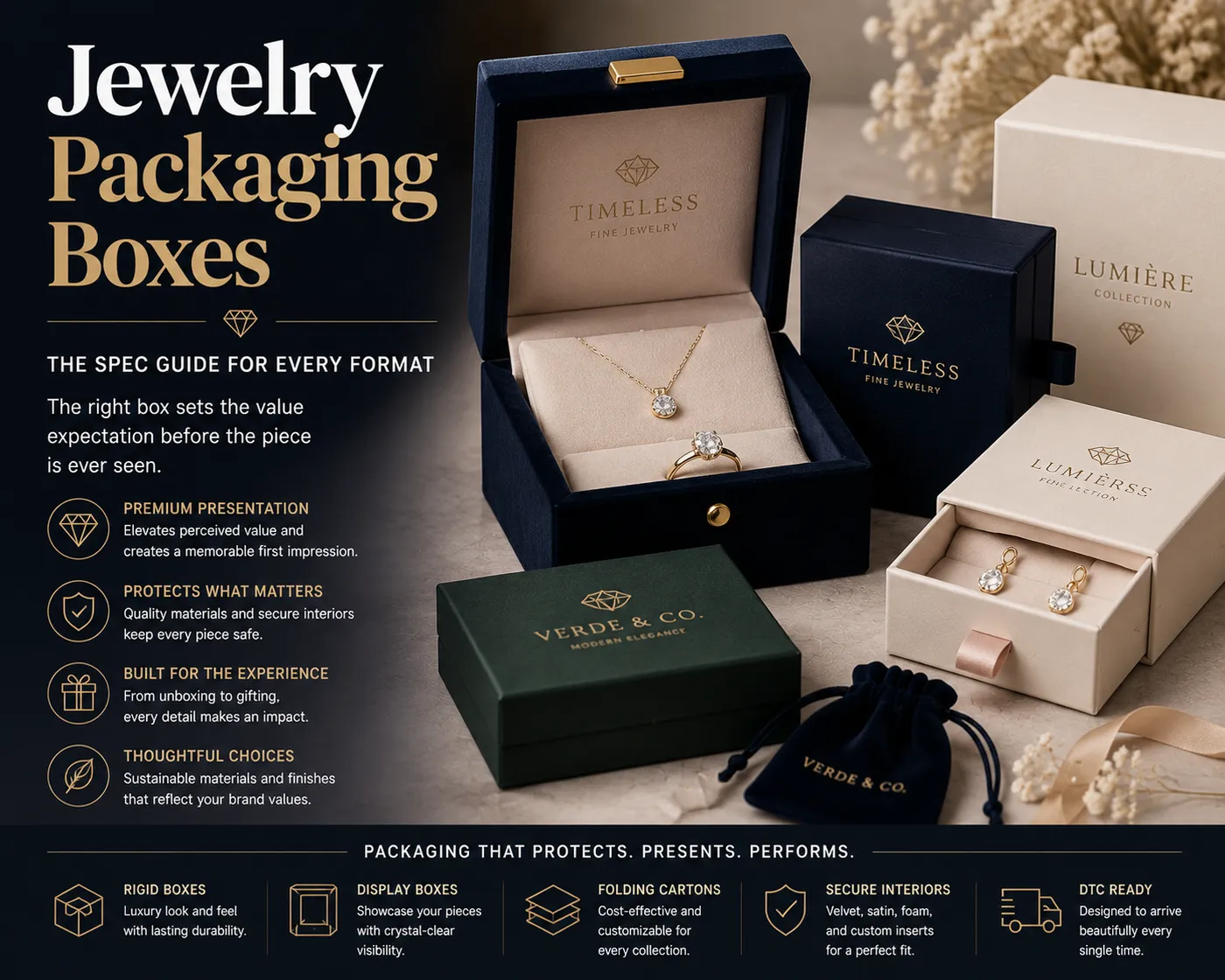 jewelry packaging boxes velvet lined rigid box jewellery gift presentation