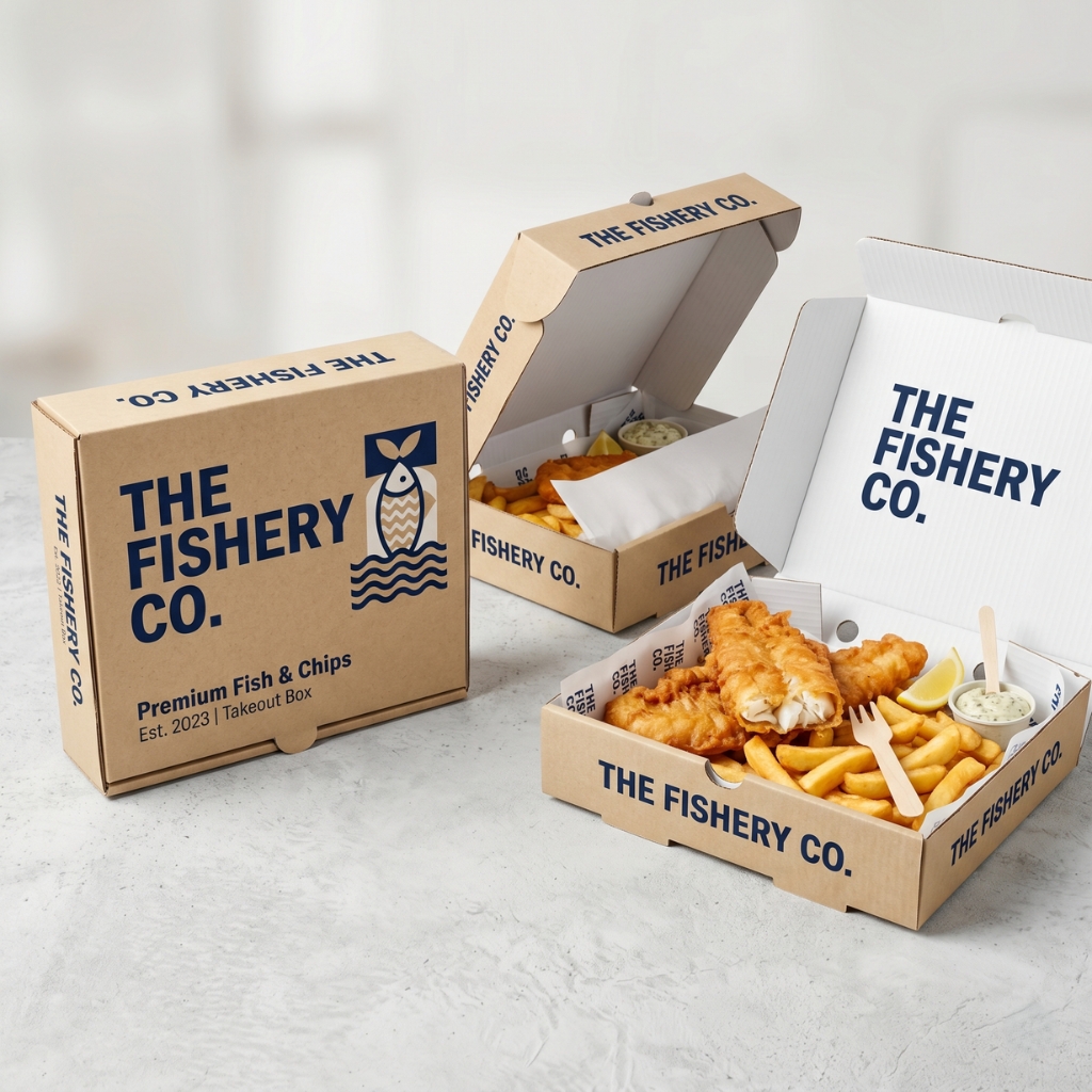 Custom Fish & Chips Packaging Boxes Wholesale