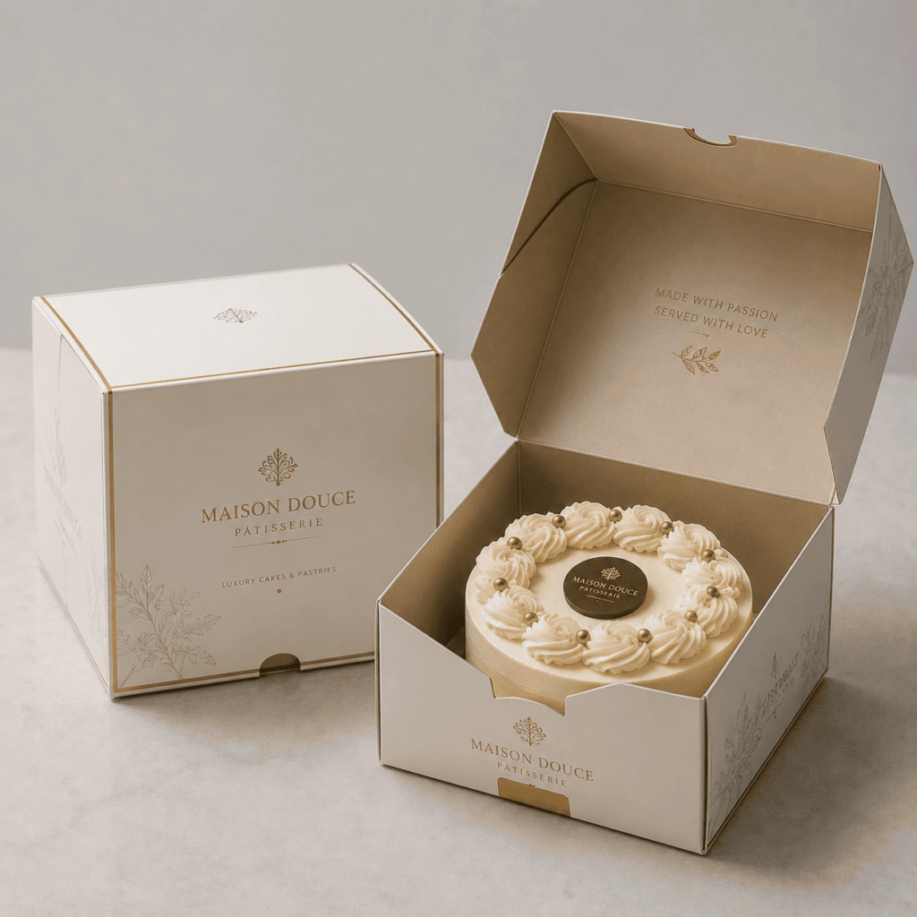 Custom Luxury Folding Cake Pastry Packaging Boxes