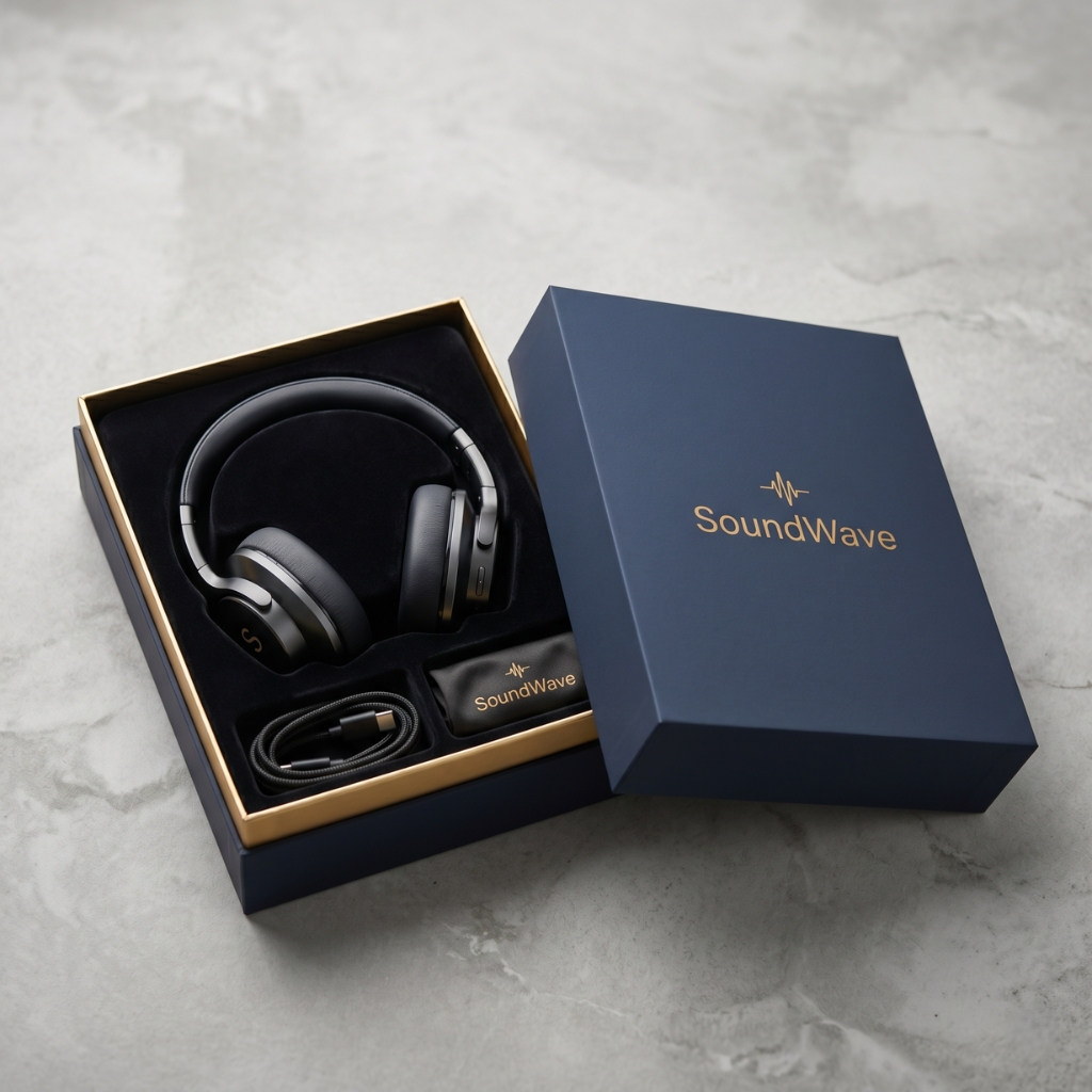 Custom Headphone Lid off Packaging Boxes