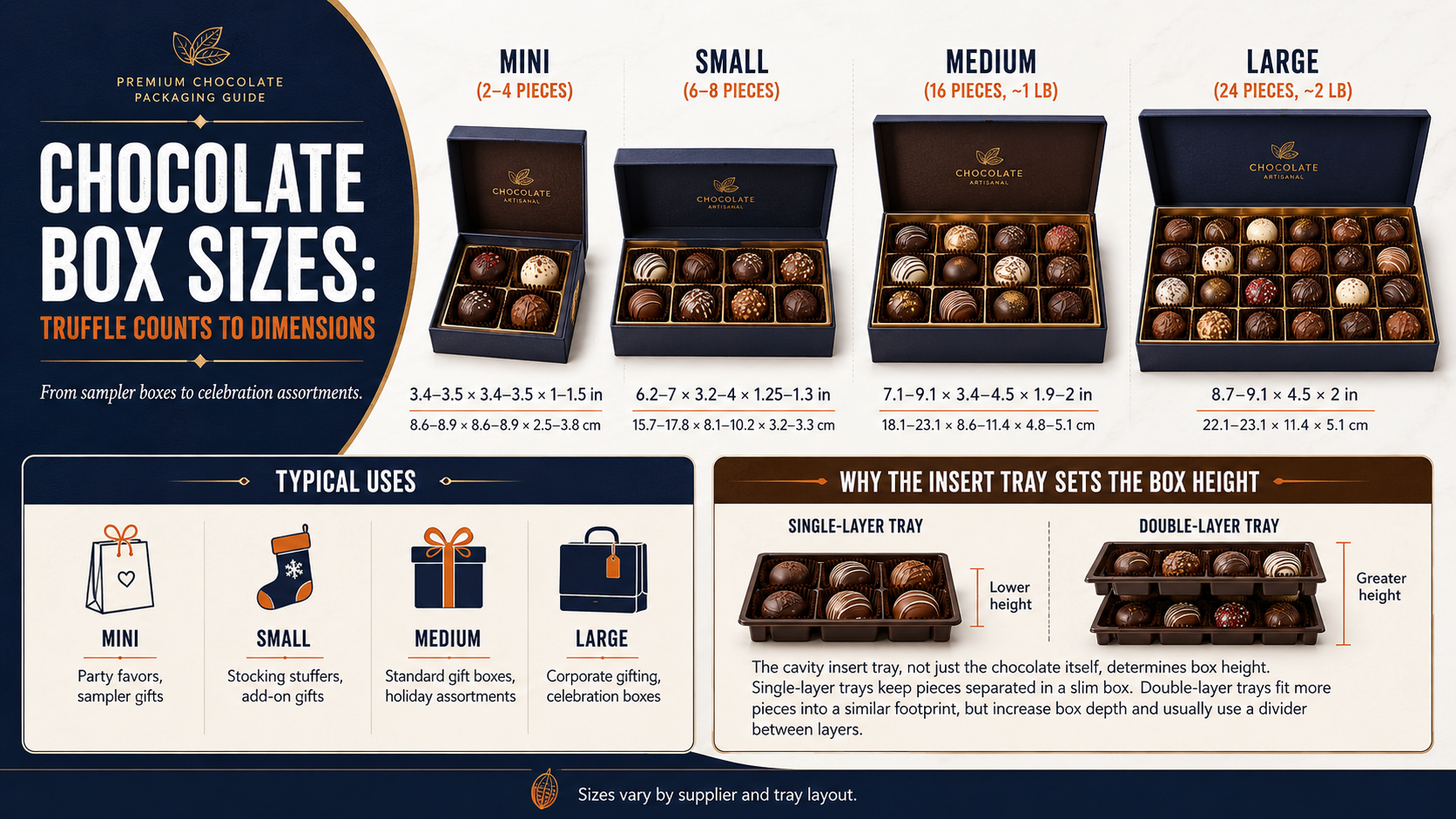 Chocolate Box Sizes