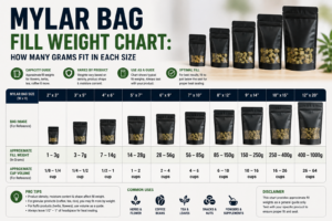 Mylar Bag Fill Weight Chart
