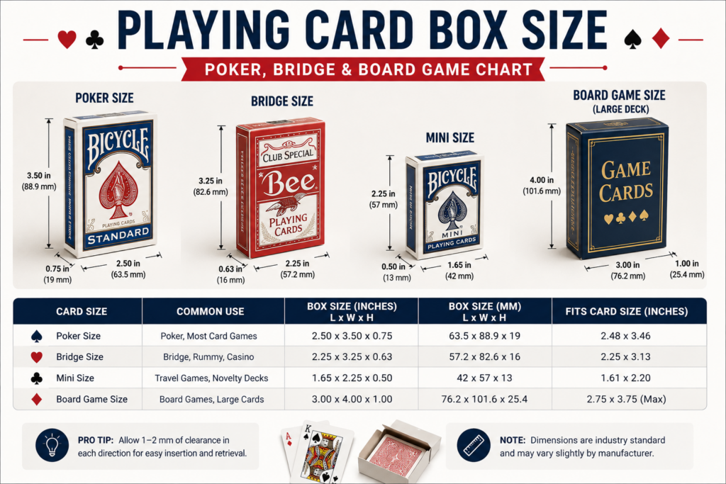 Playing Card Box Size